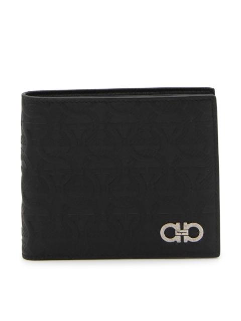 black leather gancini wallet