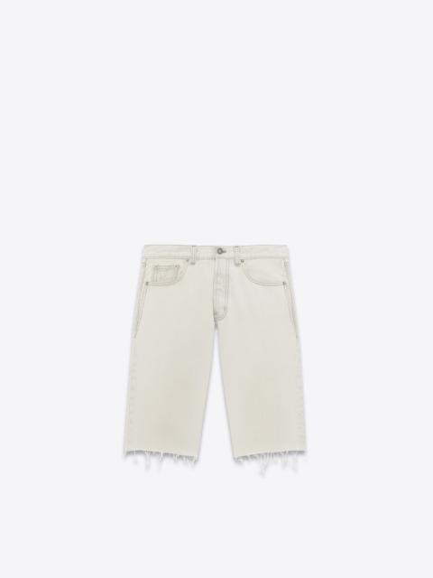 relaxed-fit shorts in grey bleach white denim