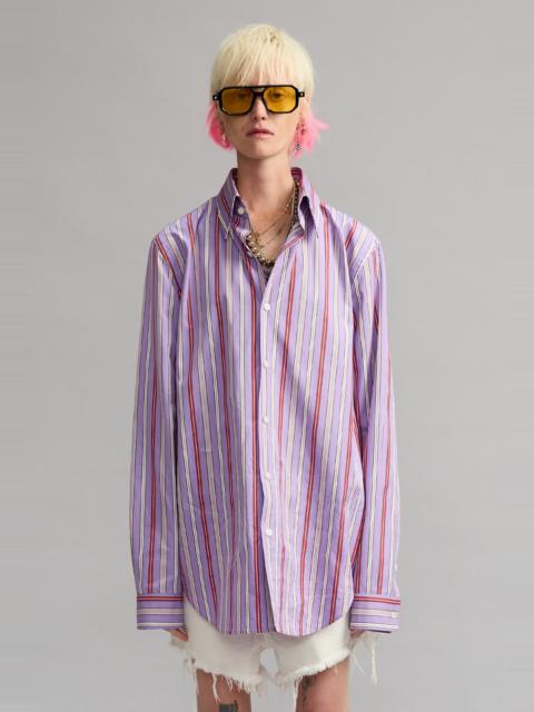 R13 RELAXED SHIRT WITH OVERSIZED COLLAR