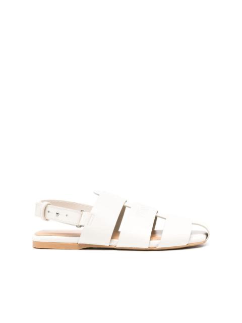 logo-debossed leather sandals