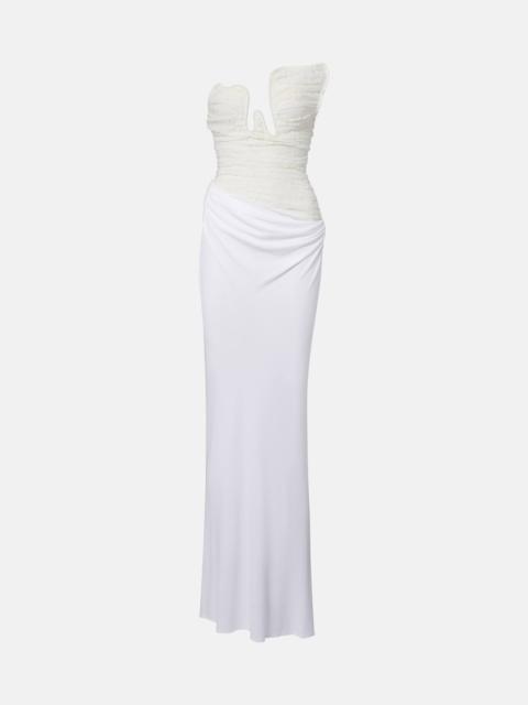 CHRISTOPHER ESBER Salacia ruched lace and jersey gown