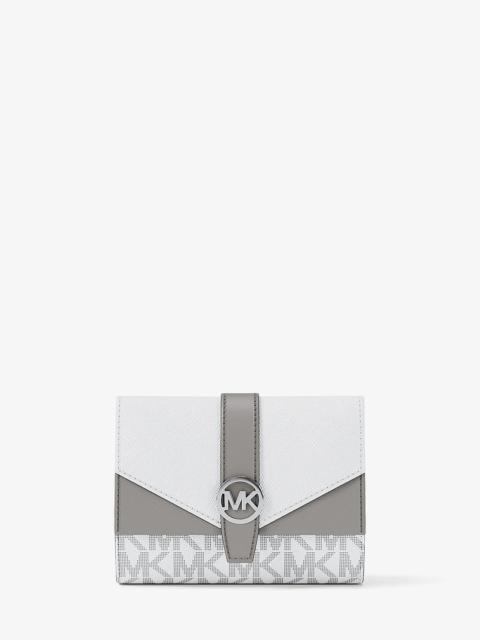 MICHAEL KORS Greenwich Medium Signature Logo Trifold Wallet