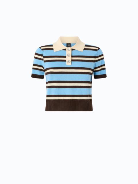 PINKO WOOL AND CASHMERE CROPPED POLO SHIRT