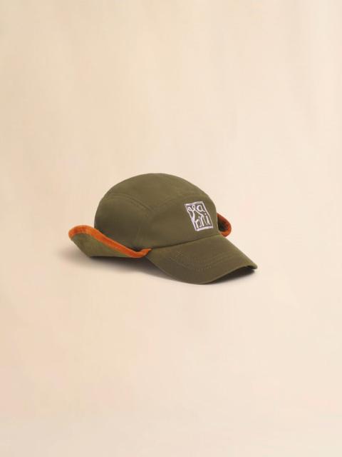 Marni KHAKI GABARDINE BASEBALL CAP WITH EAR FLAPS