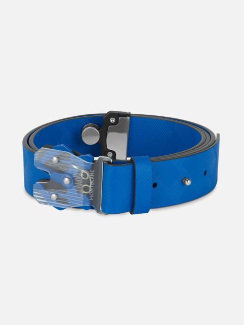 Montblanc M LOCK 4810 buckle  printed Atlantic blue 35 mm leather belt