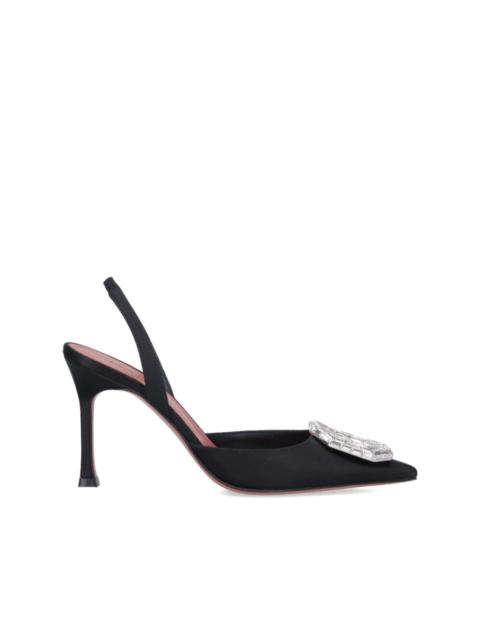 Amina Muaddi 105mm Camelia pumps