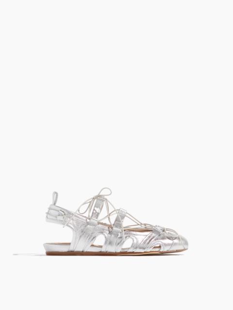Simone Rocha Lace-Up Sporty Ballerina in Silver