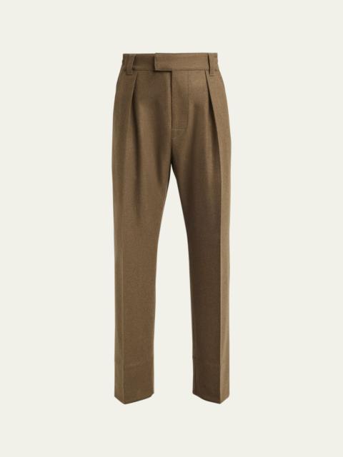 Men's Reinga Pleated Wool-Cashmere Trousers