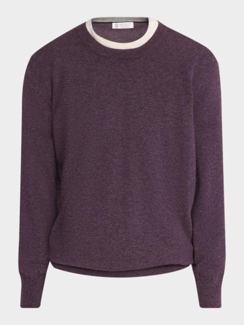 Brunello Cucinelli Men's Cashmere Melange Crewneck Sweater