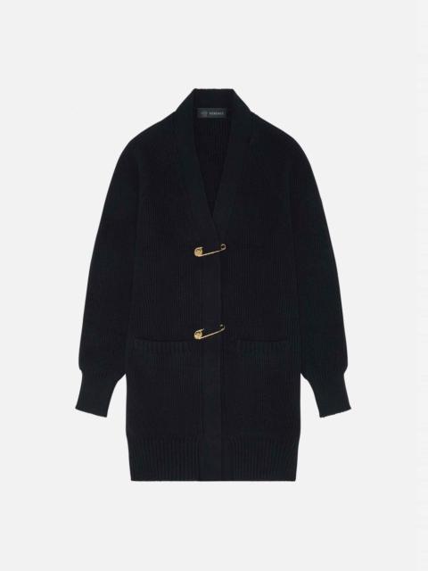 VERSACE Safety Pin Wool Cardigan