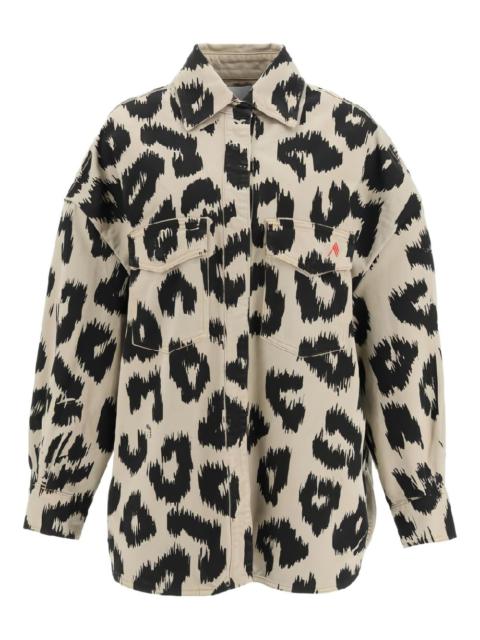 THE ATTICO leopard-print denim jacket