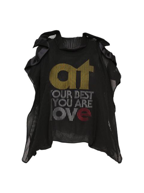 sacai Satin x Chiffon Embroidery Pullover