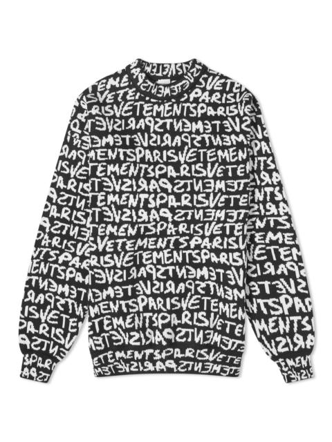 VETEMENTS VETEMENTS Grafitti Monogram Crew Neck Jumper
