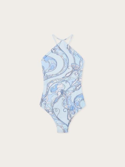 PUCCI ORCHIDEE PRINT CROSS-STRAP SWIMSUIT