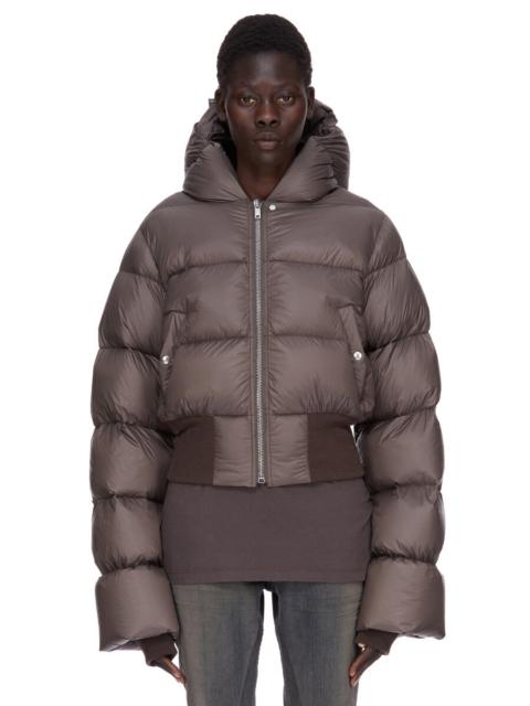 Rick Owens Hooded quilted recycled-shell down jacket Brown