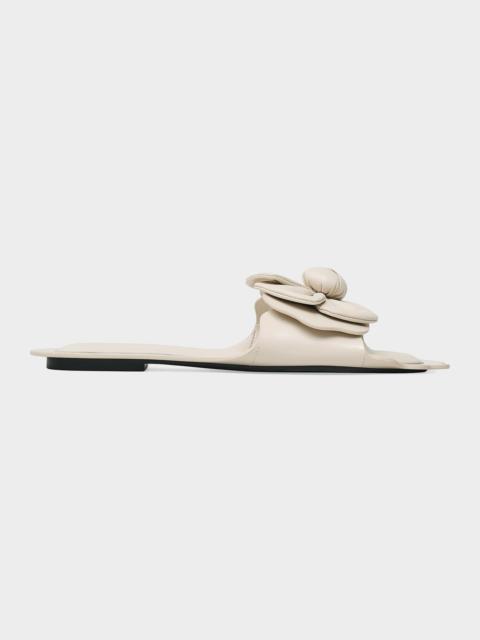 Marc Jacobs The Daisy Leather Flat Slide Sandals