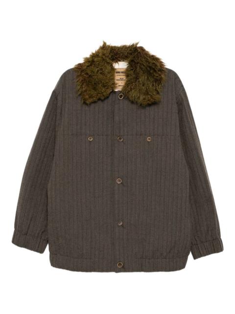 UMA WANG faux fur-trim shirt jacket