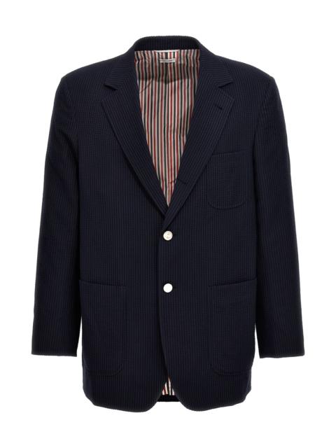 Thom Browne Single-Breasted Seersucker Blazer
