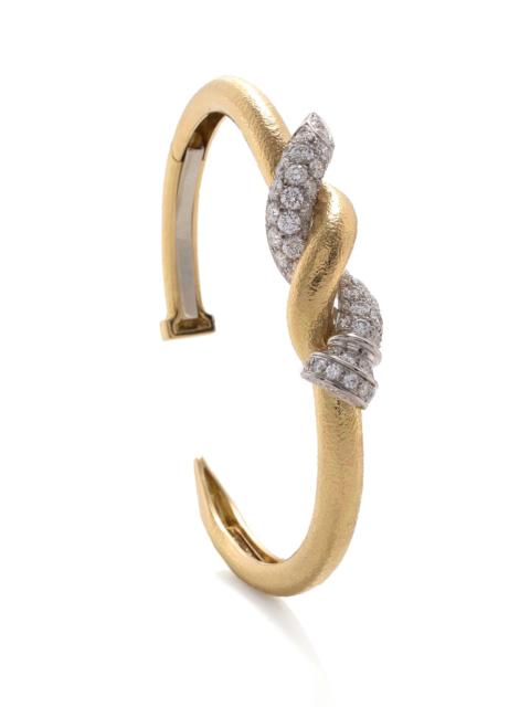 Two Tone Twisted Diamond Nail Cuff
