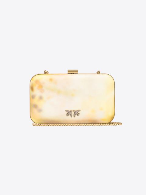 PINKO SATIN CLUTCH WITH FADED PRINT