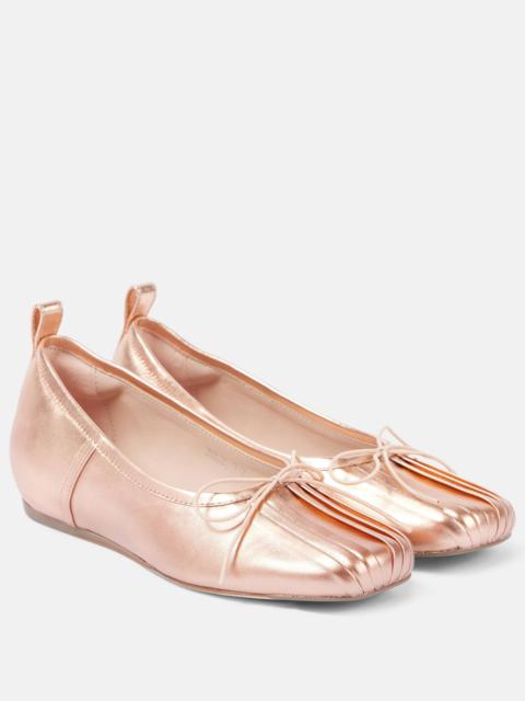 Simone Rocha Classic pleated leather ballet flats
