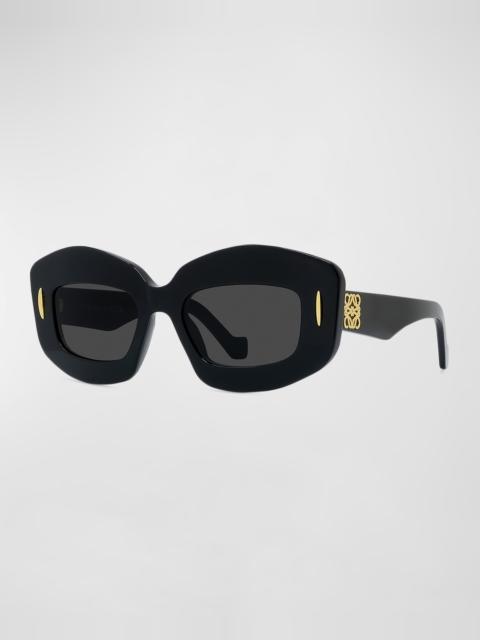 Loewe Men & apos;s Anagram Acetate-Nylon Rectangle Sunglasses