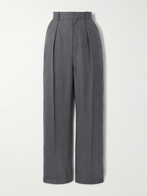 Lemaire Pleated Grain De Poudre Wool Straight-leg Pants