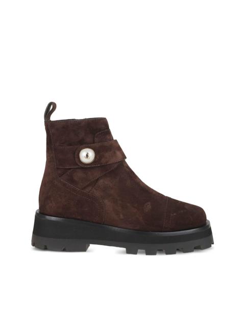 JIMMY CHOO buckle calf suede boots