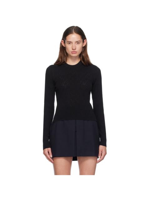 AMI Paris Black Pointelle Sweater
