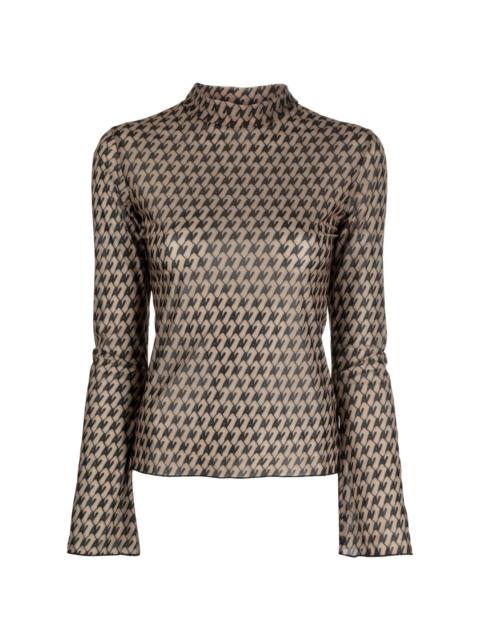 graphic-print long-sleeve top