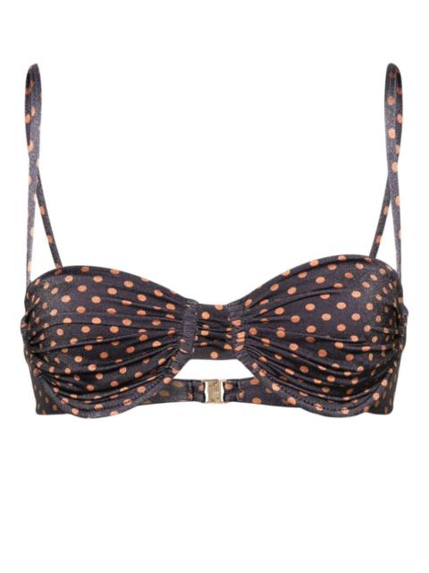 FAITHFULL Stefania polka-dot bikini top