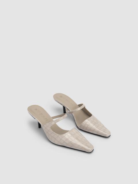 BY FAR Serena Closed Toe Croco Embossed Mule