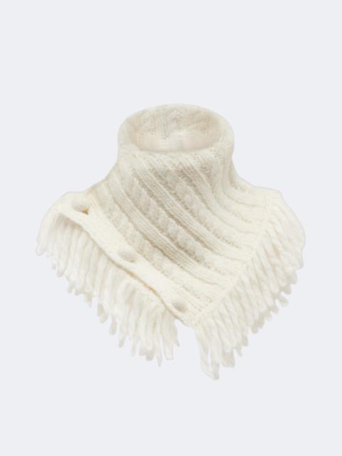 Moncler Cable-knit fringed alpaca and wool-blend scarf