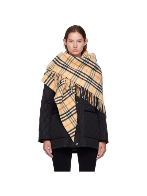 Burberry Beige Check Wool Cashmere Cape