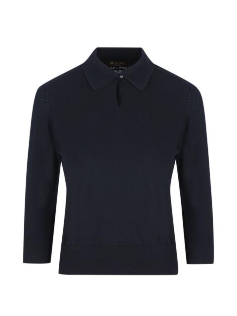 Loro Piana collared polo top