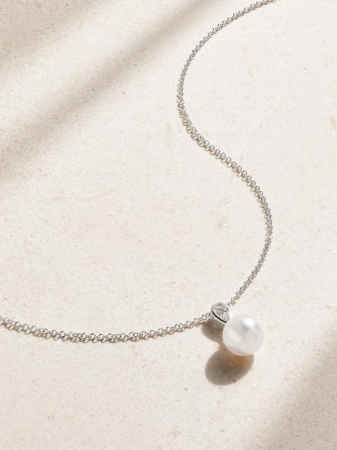 MIKIMOTO Morning Dew 18-karat White Gold, Pearl And Diamond Necklace