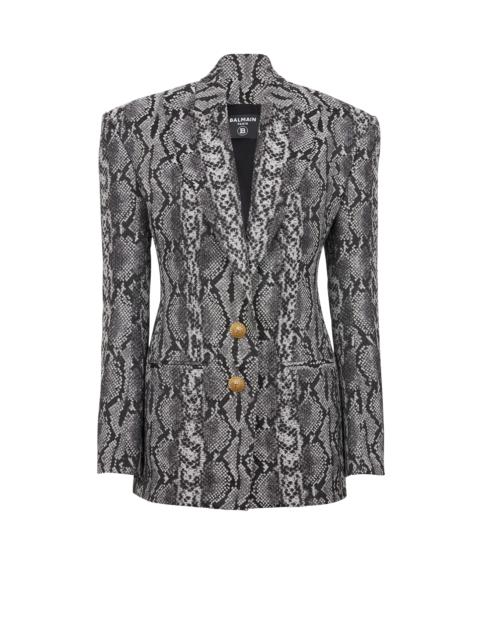 Balmain 2-button jacquard snakeskin jacket