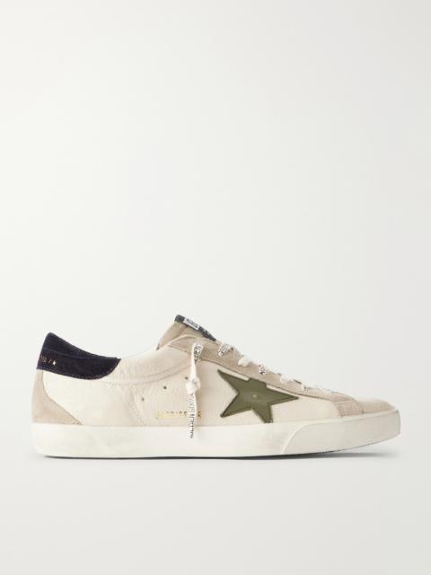 Golden Goose Super-Star Distressed Suede -Trimmed Leather Sneakers
