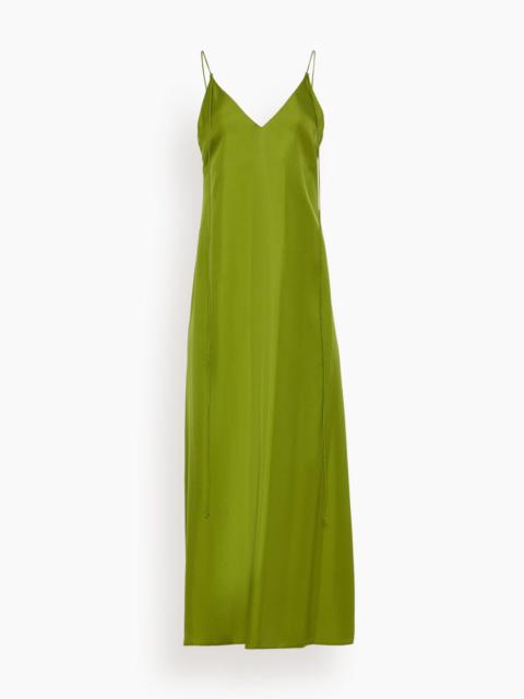 RÓHE Silk Slip Dress in Garden Green