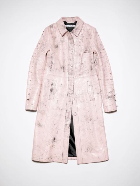Acne Studios Leather single-breasted spike coat - Light pink