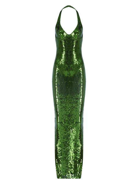 THE NEW ARRIVALS ILKYAZ OZEL Women's Coralie Sequined Halter Body-Con Gown - Glamorama