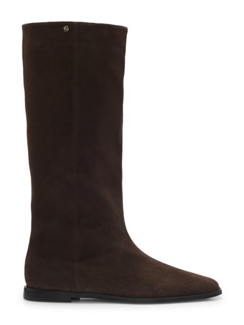 BOSS KNEE-HIGH BOOTS IN SUEDE WITH DOUBLE B MONOGRAM
