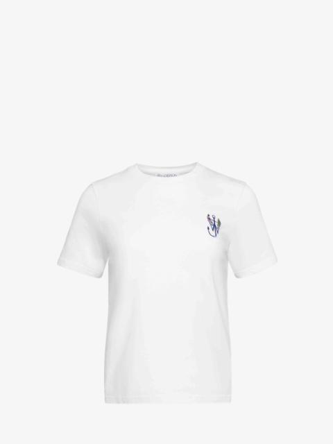 JW Anderson PRINTED T-SHIRT WITH ANCHOR EMBROIDERY