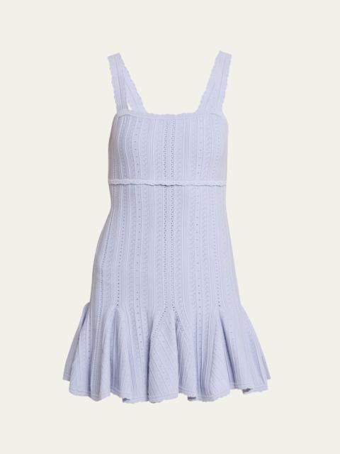 LoveShackFancy Tabatha Pointelle Knit Mini Dress