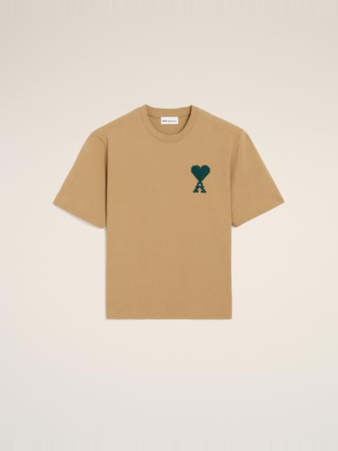 AMI Paris BEIGE COTTON AMI DE COEUR T-SHIRT