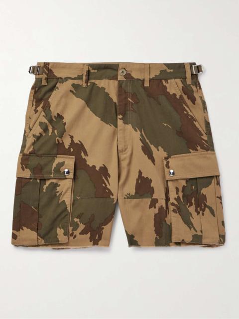 Straight-Leg Camouflage-Print Cotton-Twill Cargo Shorts