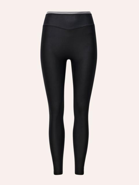 P.E NATION AFTERGLOW FULL LENGTH LEGGING IN BLACK & DARK SILVER SHINE