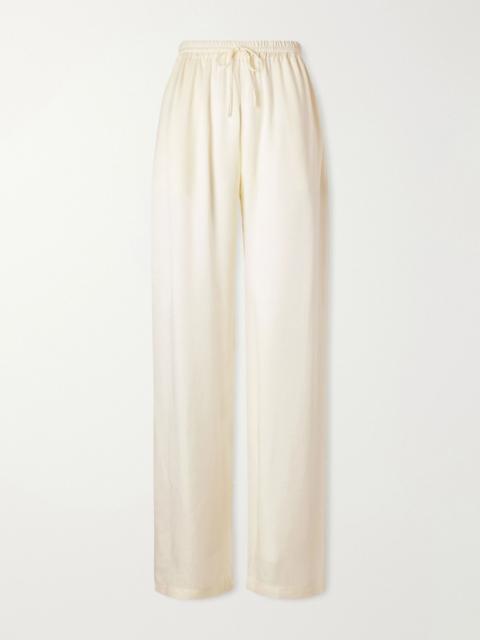 SHARON WAUCHOB Tuileries satin straight-leg pants Ecru