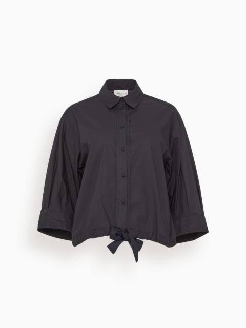 forte_forte Cotton Popline Half Sleeve Shirt in Notte