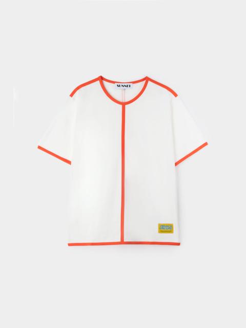 SUNNEI CLASSIC T-SHIRT WITH PROFILE / white & orange